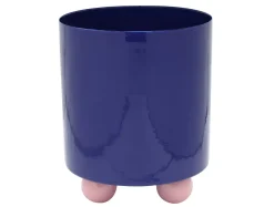 Present time - Plant pot Double Funky large cobalt blue w. soft pink