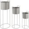 Present time - Plant pot set Essence round iron warm grey