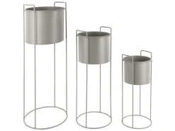 Present time - Plant pot set Essence round iron warm grey