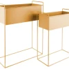 Present time - Plant pot set Essence straight iron ochre yellow