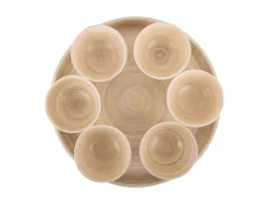 Present time - Snack tray Puro round bamboo jungle green