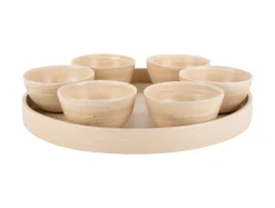 Present time - Snack tray Puro round bamboo natural
