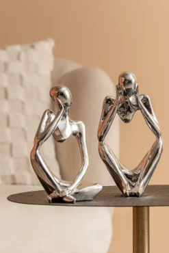 Present time - Statue Imagine polyresin chrome plated
