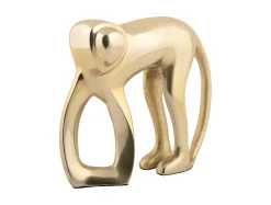 Present time - Statue Monkey metal gold plated