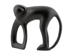 Present time - Statue Monkey metal matt black