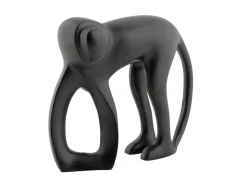 Present time - Statue Monkey metal matt black