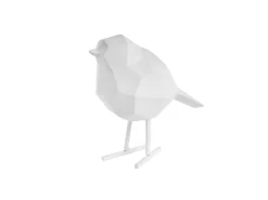 Present time - Statue Origami bird small polyresin matt white
