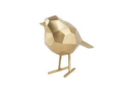 Present time - Statue Origami bird small polyresin gold