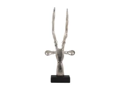 Present time - Statue Reindeer Head brushed silver