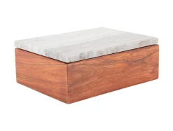 Present time - Storage box Acacia large brown marble lid
