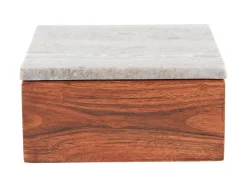 Present time - Storage box Acacia brown marble lid