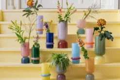 Present time - Vase Animado Anillo large soft blue w. bright pink