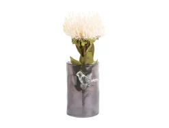 Present time - Vase Bird On Branch small dark grey