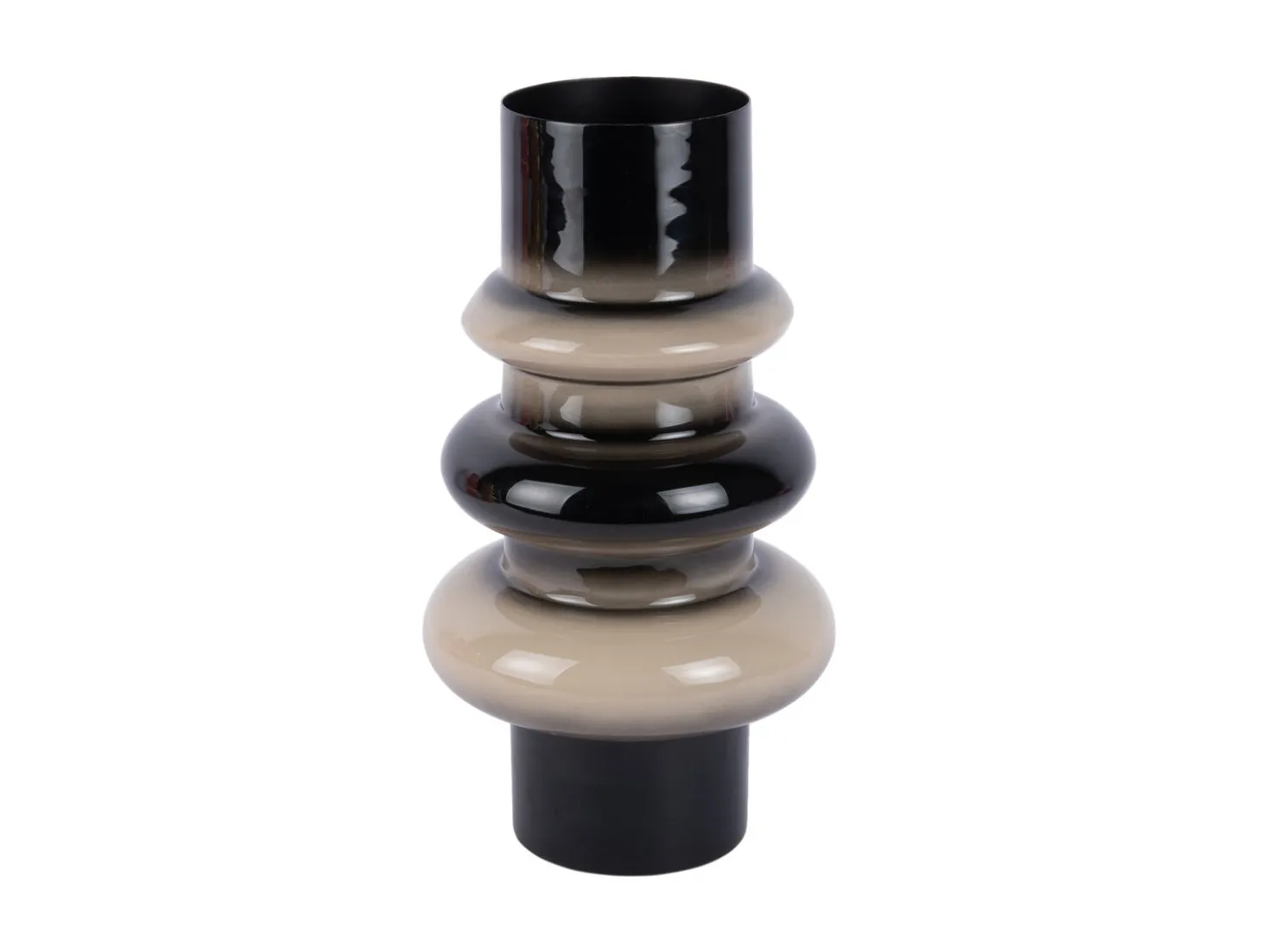 Present time - Vase Grato small black w. warm grey