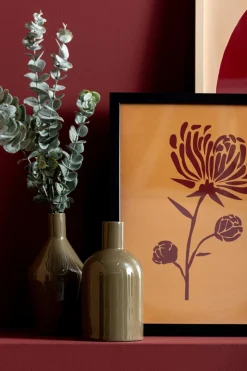 Present time - Vase Ivy bottle cone iron enamel moss green