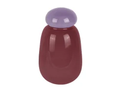 Present time - Vase Nuevo Dulce dark mauve w. soft purple lid