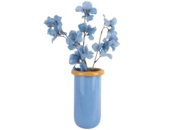 Present time - Vase Plegado M soft blue w. mango yellow