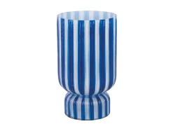 Present time - Vase Rayado Retro large cobalt blue