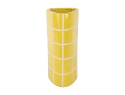 Present time - Vase Retro Tiles triangular medium citrine yellow