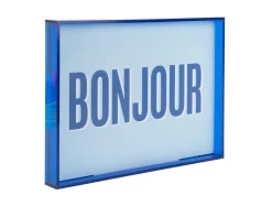 Present time - Wall art Bonjour medium dark blue