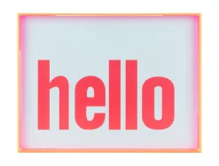 Present time - Wall art Hello large bright pink