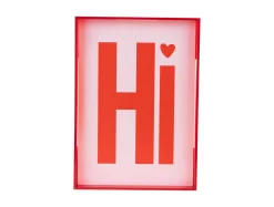 Present time - Wall art Hi medium bright red