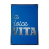 Present time - Wall art La Dolce Vita canvas medium dark blue, silver foil
