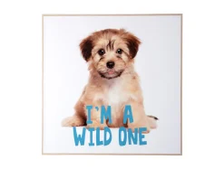 Present time - Wall art puppy I'm A Wild One blue