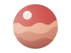 Present time - Wall art Sunset MDF clay brown