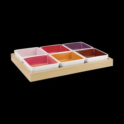 Remember - 6 skåle på bakke i træ - no. 3