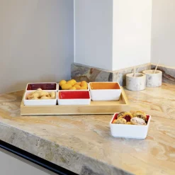 Remember - 6 skåle på bakke i træ - no. 3