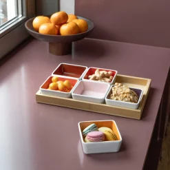 Remember - 6 skåle på bakke i træ - no. 3