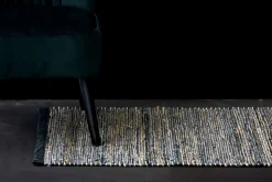 Rug Solid - Tæppe jute læder, graphite - 75x200 cm.