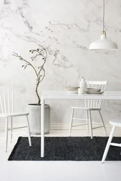 Rug Solid - Tæppe m. læder, sort - 65x135 cm