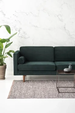 Rug Solid - Tæppe m. læder, wood - 65x135 cm