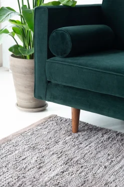 Rug Solid - Tæppe m. læder, wood - 65x135 cm