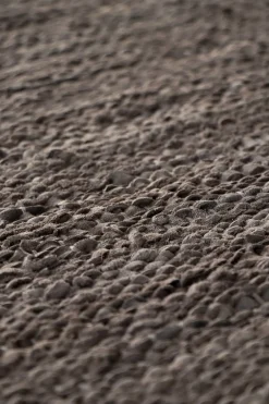 Rug Solid - Tæppe m. læder, wood - 65x135 cm