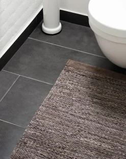 Rug Solid - Tæppe m. læder, wood - 65x135 cm