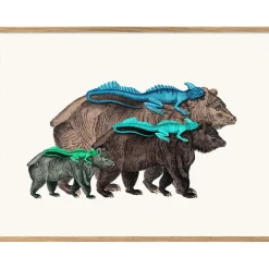 The Dybdahl - Plakat 30x40 cm. - Bears and Lizards - Papir