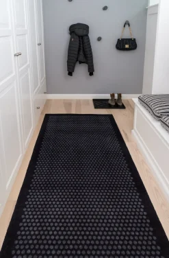 Tica Copenhagen - Løber - Dots - Sort/grå - 90x200 cm