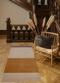 Tica Copenhagen - Løber - Stripes Horizon - Ivory-Dijon-Brown - 90x200 cm