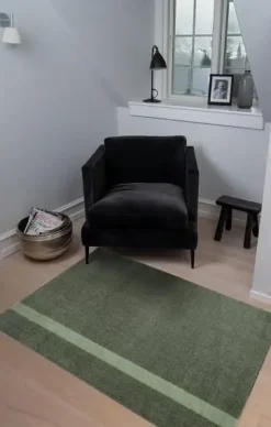 Tica Copenhagen - Smudsmåtte - Stripes Vertical - Lysegrøn/Støvet - 60x90 cm