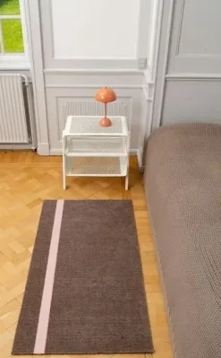 Tica Copenhagen - Smudsmåtte - Stripes Vertical - Lyserød/Sand - 90x200 cm