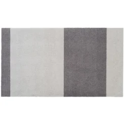 Tica Copenhagen - Smudsmåtte - Stripes Horizon - Steelgrey/Lysegrå - 90x130 cm