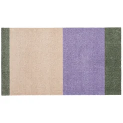 Tica Copenhagen - Smudsmåtte - Stripes Horizon - Lilla/Ivory/Grøn - 40x60 cm