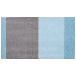 Tica Copenhagen - Smudsmåtte - Stripes Horizon - Blå/Steelgrey - 90x200 cm