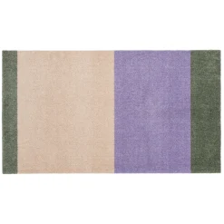 Tica Copenhagen - Smudsmåtte - Stripes Horizon - Lilla/Ivory/Grøn - 67x120 cm