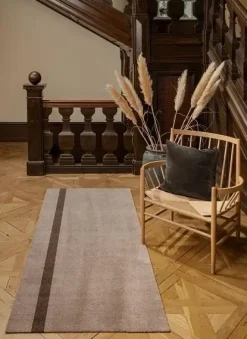 Tica Copenhagen - Smudsmåtte - Stripes Vertical - Sand/Brun - 90x130 cm