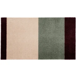 Tica Copenhagen - Smudsmåtte - Stripes Horizon - Grøn/Ivory/Bordeaux - 67x120 cm