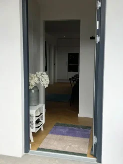 Tica Copenhagen - Smudsmåtte - Stripes Horizon - Lilla/Ivory/Grøn - 60x90 cm